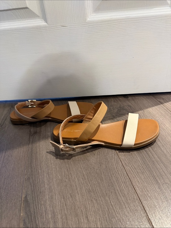 Call It Spring Shoes - Call It Spring Tan and Cream Strappy Flat Sandals